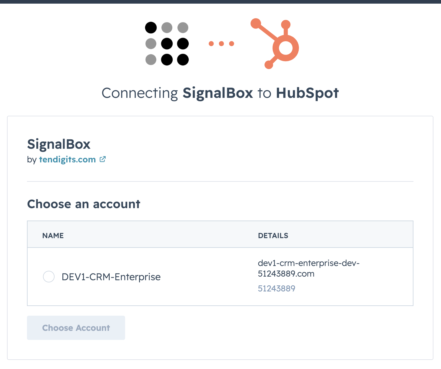 SignalBox onboarding — Connect HubSpot